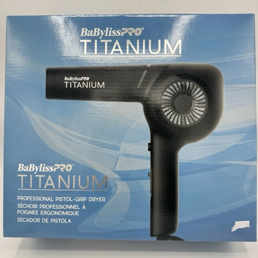 BaByliss pro Titanium Hair Dryer  1875 Watt NIB Black Pistol-Grip With Accessory